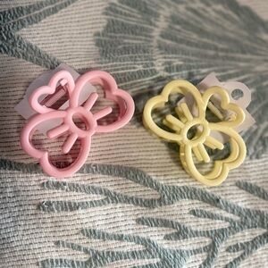 Butterfly Hair Clips in Pink and Yellow